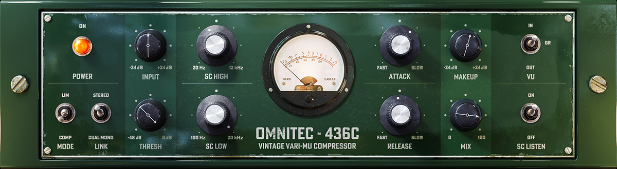 OmniTec-436C Vintage Compressor Plug-in Frontplate
