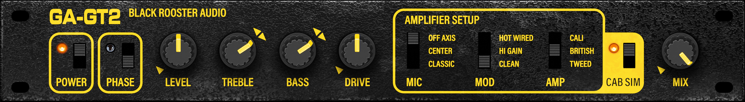 GA-GT2 Guitar Preamp Plug-in Frontplate