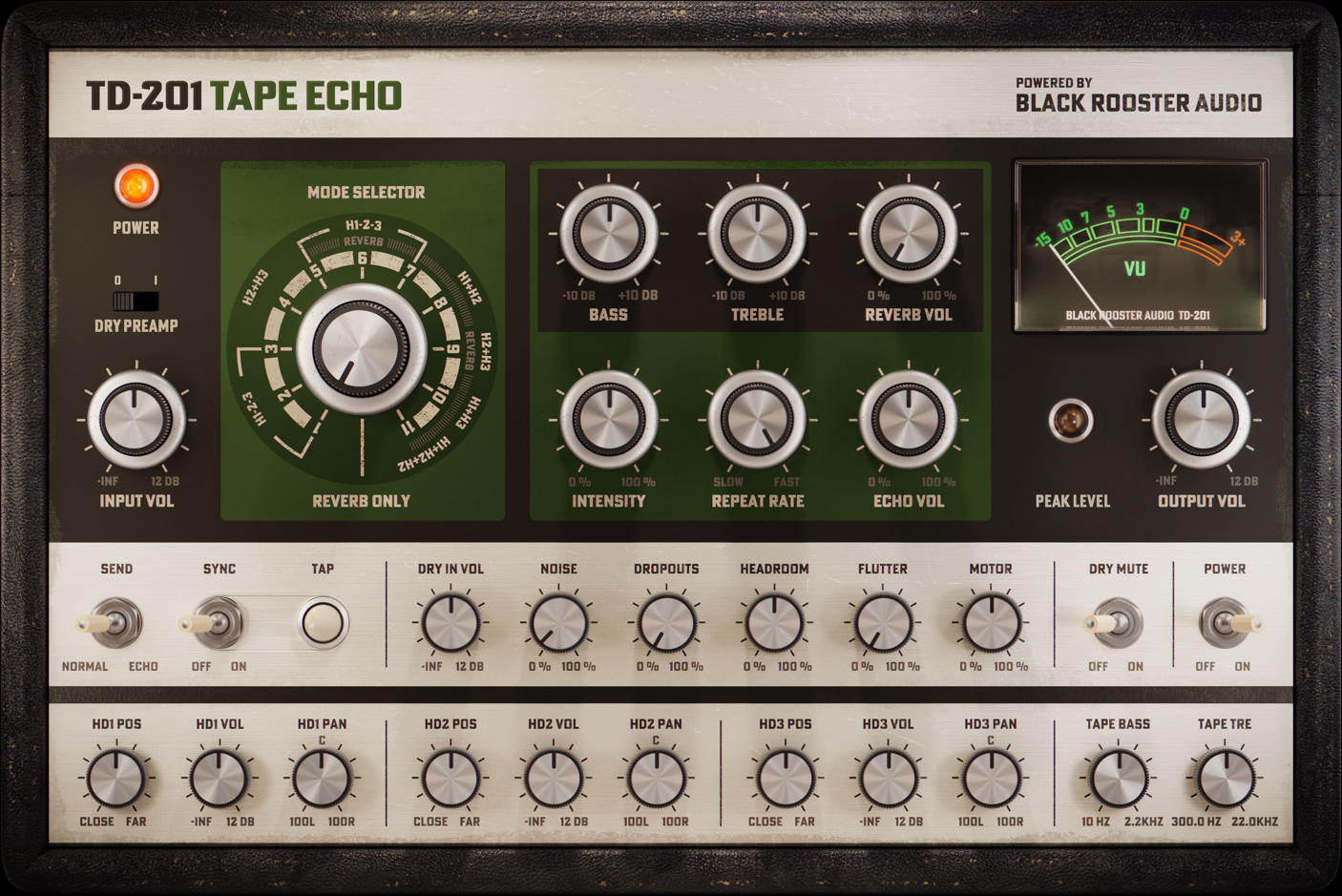 TD-201 Tape Echo Plug-in Frontplate