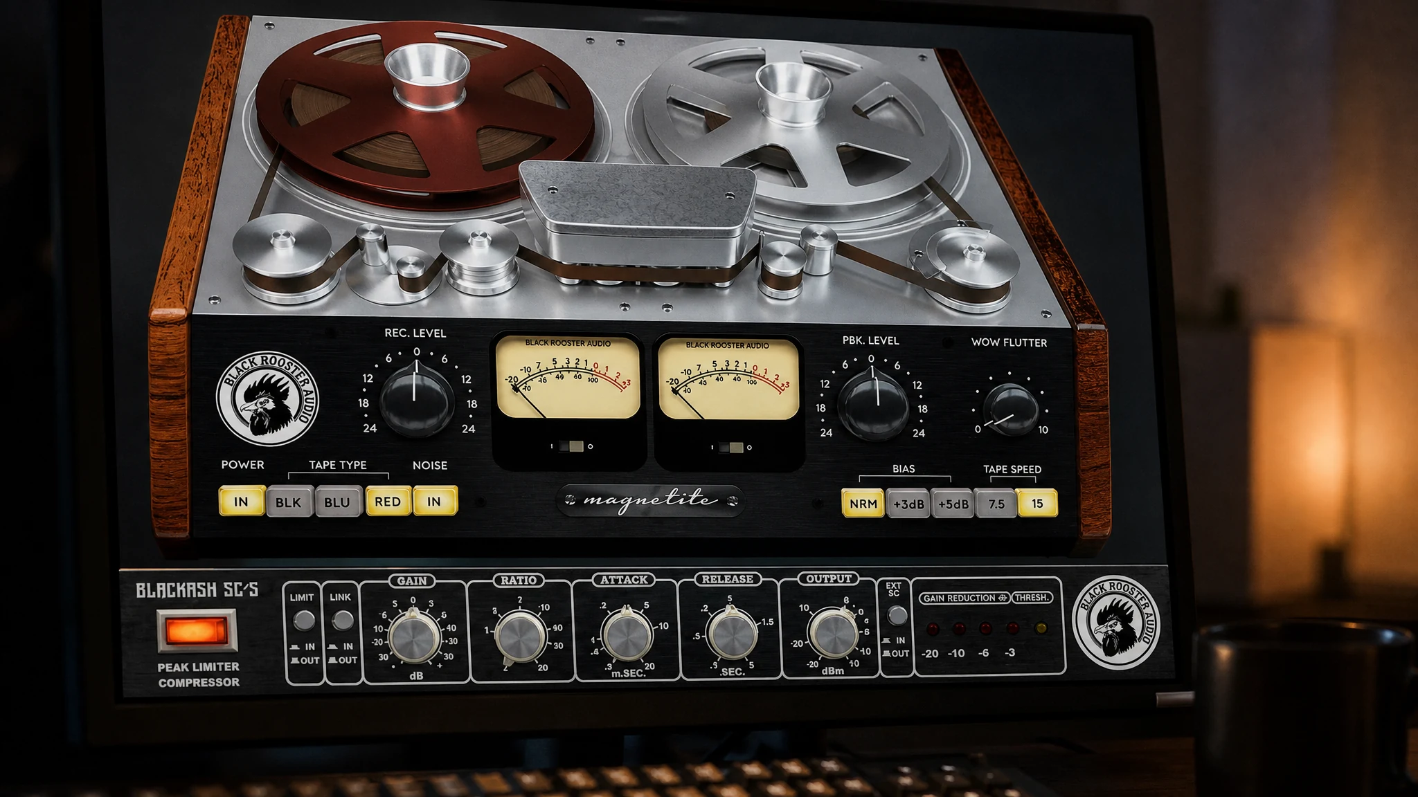 Magnetite and the BlackAsh SC-5 stacked in a DAW chain on a studio display